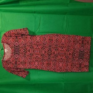 Lularoe red printed Julia dress in size XS